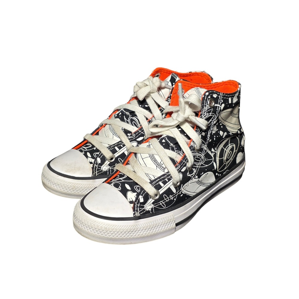 Converse Chuck Taylor All Star Kids Space UFO Print Sneakers Black White‎